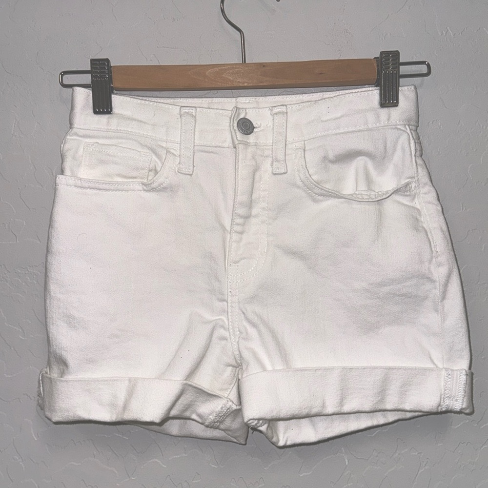 Old‎ Navy Denim Shorts Girls 14 Slim White High Rise Adjustable Waist Summer